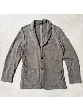 Faherty Reserve “The Inlet Blazer” Mens Medium Olive Green Melange Knit Blazer